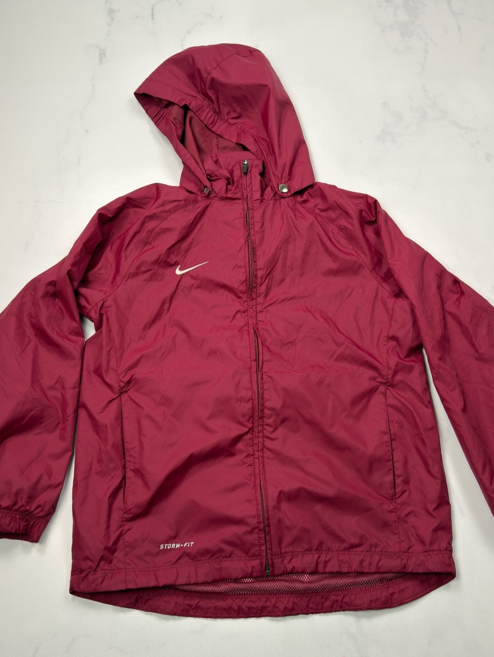 Nike Jacket Windbreaker Hooded Lightweight Maroon - Boys M